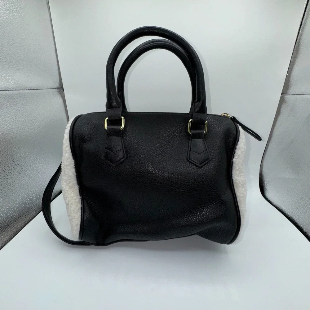 Juicy‎ Couture Sherpa Faur Fur Speedy Flashback Satchel Crossbody Bag Purse Y2K
